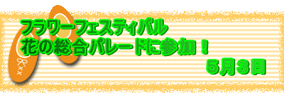 フラワーフェスティバル
花の総合パレードに参加!
5月3日
